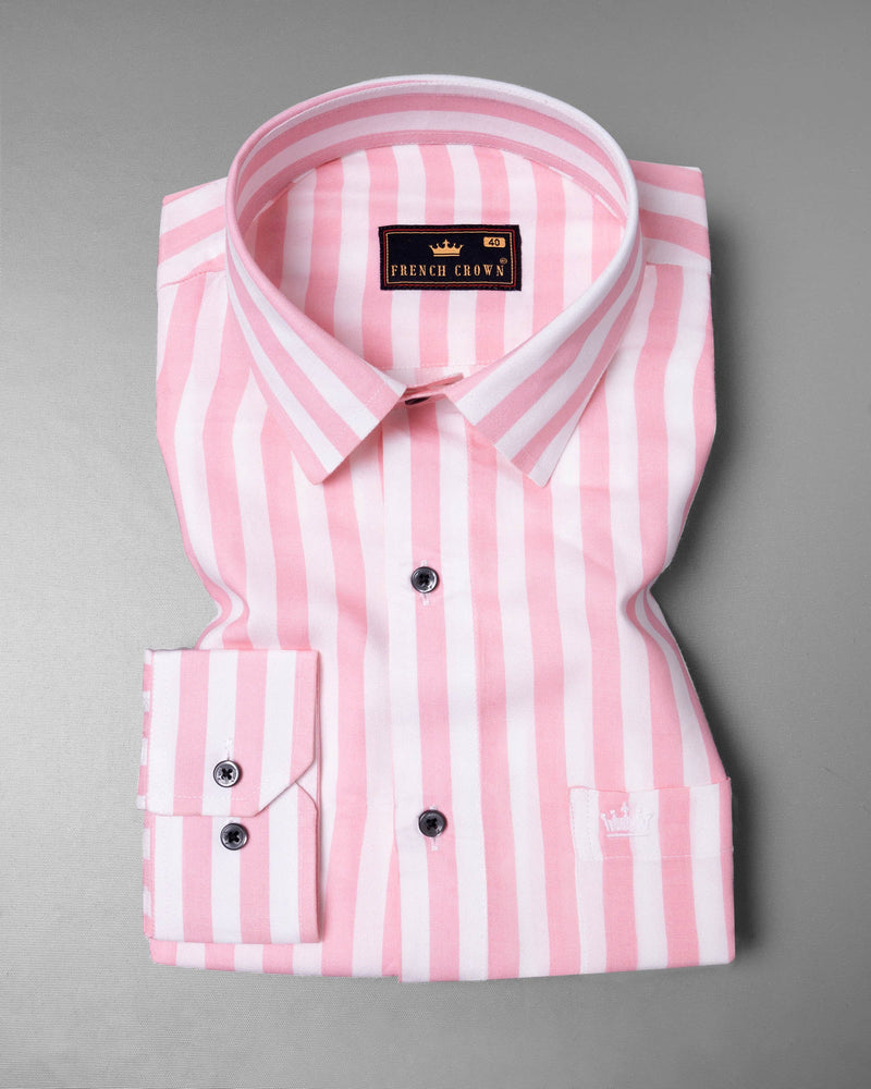 Pastel Pink with Bright White Striped Premium Tencel Shirt 6040-BLK-38, 6040-BLK-H-38, 6040-BLK-39, 6040-BLK-H-39, 6040-BLK-40, 6040-BLK-H-40, 6040-BLK-42, 6040-BLK-H-42, 6040-BLK-44, 6040-BLK-H-44, 6040-BLK-46, 6040-BLK-H-46, 6040-BLK-48, 6040-BLK-H-48, 6040-BLK-50, 6040-BLK-H-50, 6040-BLK-52, 6040-BLK-H-52