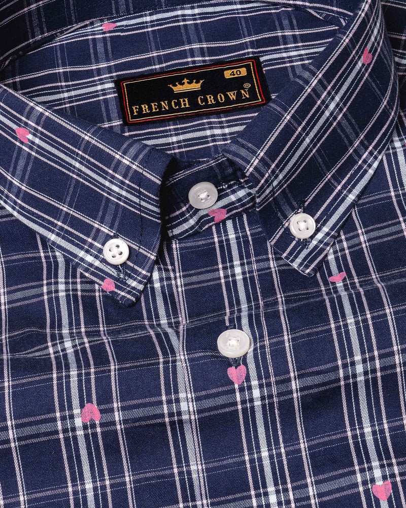 Port Gore Blue Heart Printed Plaid Premium Cotton Shirt 6066-BD-38, 6066-BD-H-38, 6066-BD-39, 6066-BD-H-39, 6066-BD-40, 6066-BD-H-40, 6066-BD-42, 6066-BD-H-42, 6066-BD-44, 6066-BD-H-44, 6066-BD-46, 6066-BD-H-46, 6066-BD-48, 6066-BD-H-48, 6066-BD-50, 6066-BD-H-50, 6066-BD-52, 6066-BD-H-52