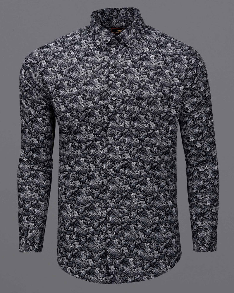 Jade Black Paisleys Printed Super Soft Premium Cotton Shirt 6096-BLK-38, 6096-BLK-H-38, 6096-BLK-39, 6096-BLK-H-39, 6096-BLK-40, 6096-BLK-H-40, 6096-BLK-42, 6096-BLK-H-42, 6096-BLK-44, 6096-BLK-H-44, 6096-BLK-46, 6096-BLK-H-46, 6096-BLK-48, 6096-BLK-H-48, 6096-BLK-50,  6096-BLK-H-50, 6096-BLK-52, 6096-BLK-H-52