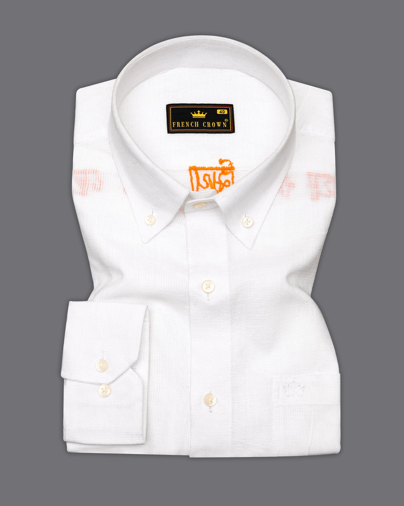 Bright White Traditional Hand Embroidered Dobby Premium Giza Cotton Shirt 6103-BD-E060-38, 6103-BD-E060-H-38, 6103-BD-E060-39, 6103-BD-E060-H-39, 6103-BD-E060-40, 6103-BD-E060-H-40, 6103-BD-E060-42, 6103-BD-E060-H-42, 6103-BD-E060-44, 6103-BD-E060-H-44, 6103-BD-E060-46, 6103-BD-E060-H-46, 6103-BD-E060-48, 6103-BD-E060-H-48, 6103-BD-E060-50, 6103-BD-E060-H-50, 6103-BD-E060-52, 6103-BD-E060-H-52