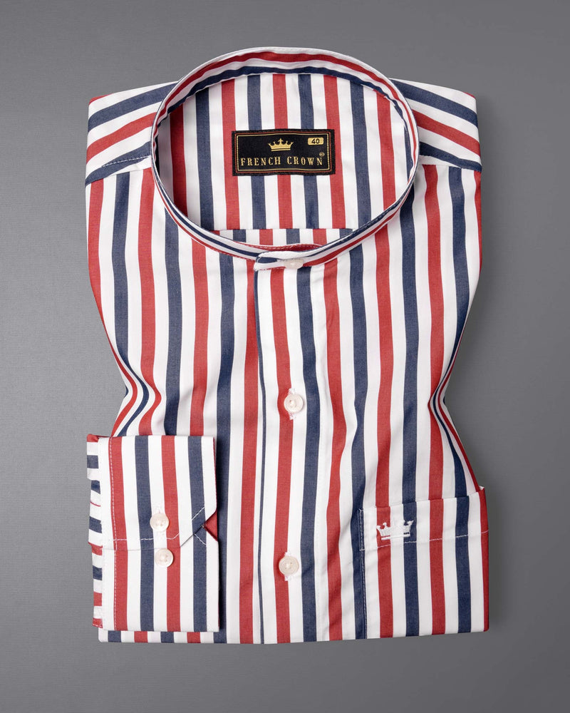 Bright White with Red and Blue Striped Premium Cotton Shirt 6120-M-38, 6120-M-H-38, 6120-M-39, 6120-M-H-39, 6120-M-40, 6120-M-H-40, 6120-M-42, 6120-M-H-42, 6120-M-44, 6120-M-H-44, 6120-M-46, 6120-M-H-46, 6120-M-48, 6120-M-H-48, 6120-M-50, 6120-M-H-50, 6120-M-52, 6120-M-H-52