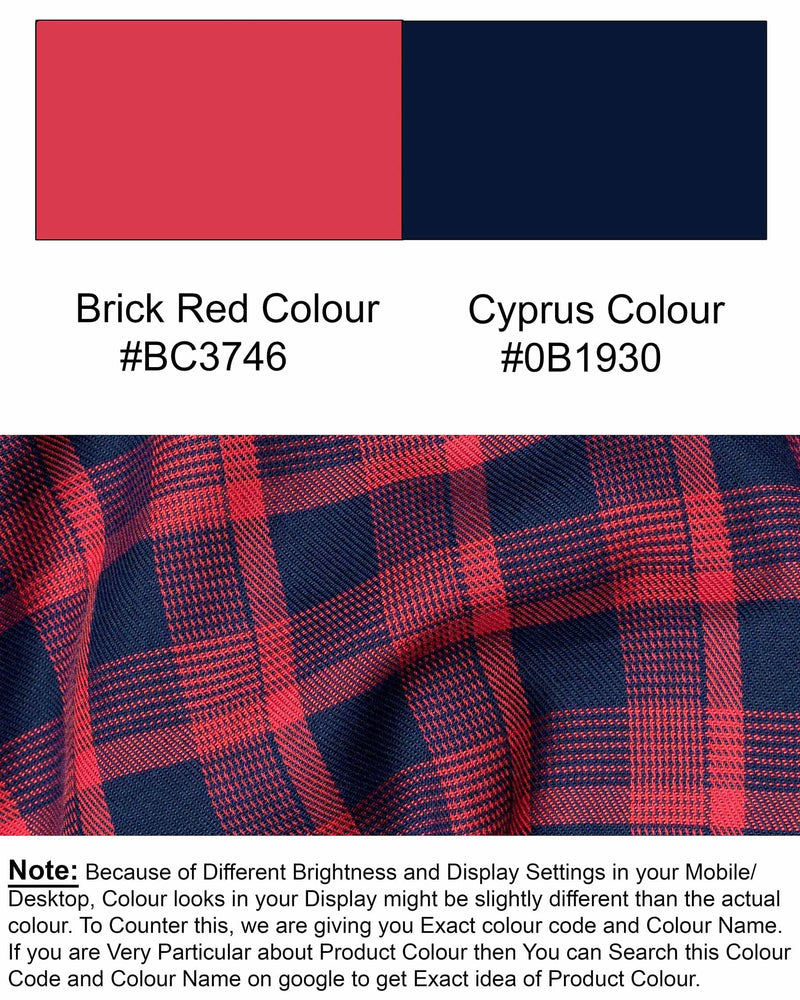 Brick Red and Cyprus Blue Twill Checkered Premium Cotton Shirt 6124-BD-BLE-38, 6124-BD-BLE-H-38, 6124-BD-BLE-39, 6124-BD-BLE-H-39, 6124-BD-BLE-40, 6124-BD-BLE-H-40, 6124-BD-BLE-42, 6124-BD-BLE-H-42, 6124-BD-BLE-44, 6124-BD-BLE-H-44, 6124-BD-BLE-46, 6124-BD-BLE-H-46, 6124-BD-BLE-48, 6124-BD-BLE-H-48, 6124-BD-BLE-50, 6124-BD-BLE-H-50, 6124-BD-BLE-52, 6124-BD-BLE-H-52