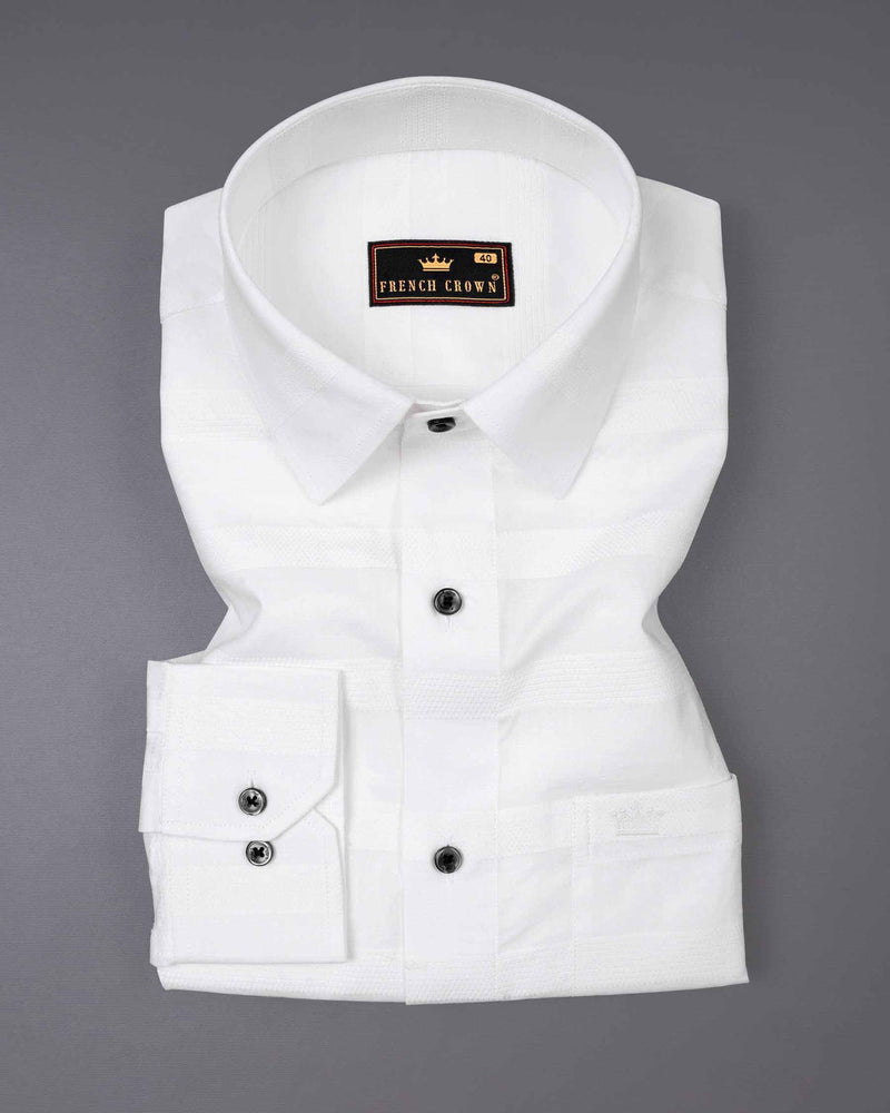 Bright White Dobby Textured Striped Premium Cotton Shirt 6146-BLK-38, 6146-BLK-H-38, 6146-BLK-39, 6146-BLK-H-39, 6146-BLK-40, 6146-BLK-H-40, 6146-BLK-42, 6146-BLK-H-42, 6146-BLK-44, 6146-BLK-H-44, 6146-BLK-46, 6146-BLK-H-46, 6146-BLK-48, 6146-BLK-H-48, 6146-BLK-50, 6146-BLK-H-50, 6146-BLK-52, 6146-BLK-H-52