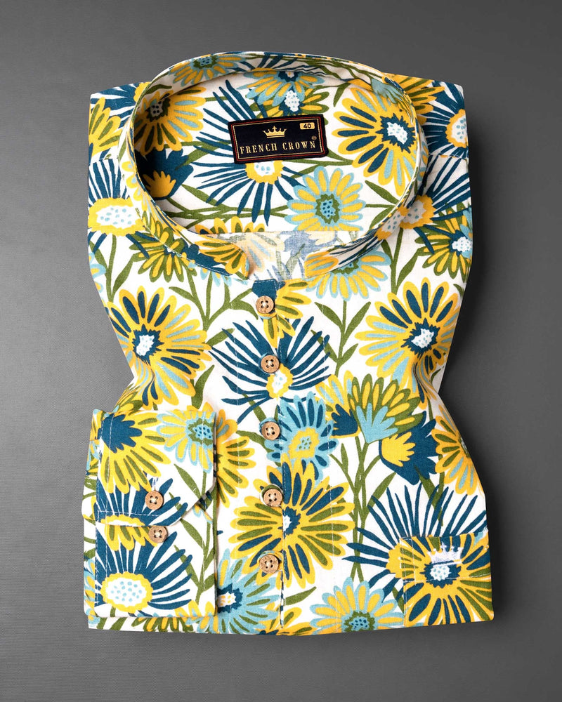 Bright Sun Yellow Tropical Printed Oxford Kurta Shirt 6235-KS-38, 6235-KS-H-38, 6235-KS-39, 6235-KS-H-39, 6235-KS-40, 6235-KS-H-40, 6235-KS-42, 6235-KS-H-42, 6235-KS-44, 6235-KS-H-44, 6235-KS-46, 6235-KS-H-46, 6235-KS-48, 6235-KS-H-48, 6235-KS-50, 6235-KS-H-50, 6235-KS-52, 6235-KS-H-52