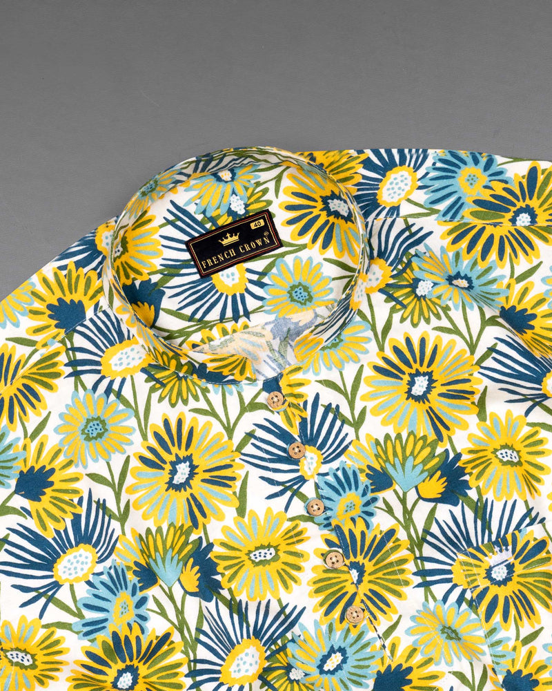 Bright Sun Yellow Tropical Printed Oxford Kurta Shirt 6235-KS-38, 6235-KS-H-38, 6235-KS-39, 6235-KS-H-39, 6235-KS-40, 6235-KS-H-40, 6235-KS-42, 6235-KS-H-42, 6235-KS-44, 6235-KS-H-44, 6235-KS-46, 6235-KS-H-46, 6235-KS-48, 6235-KS-H-48, 6235-KS-50, 6235-KS-H-50, 6235-KS-52, 6235-KS-H-52