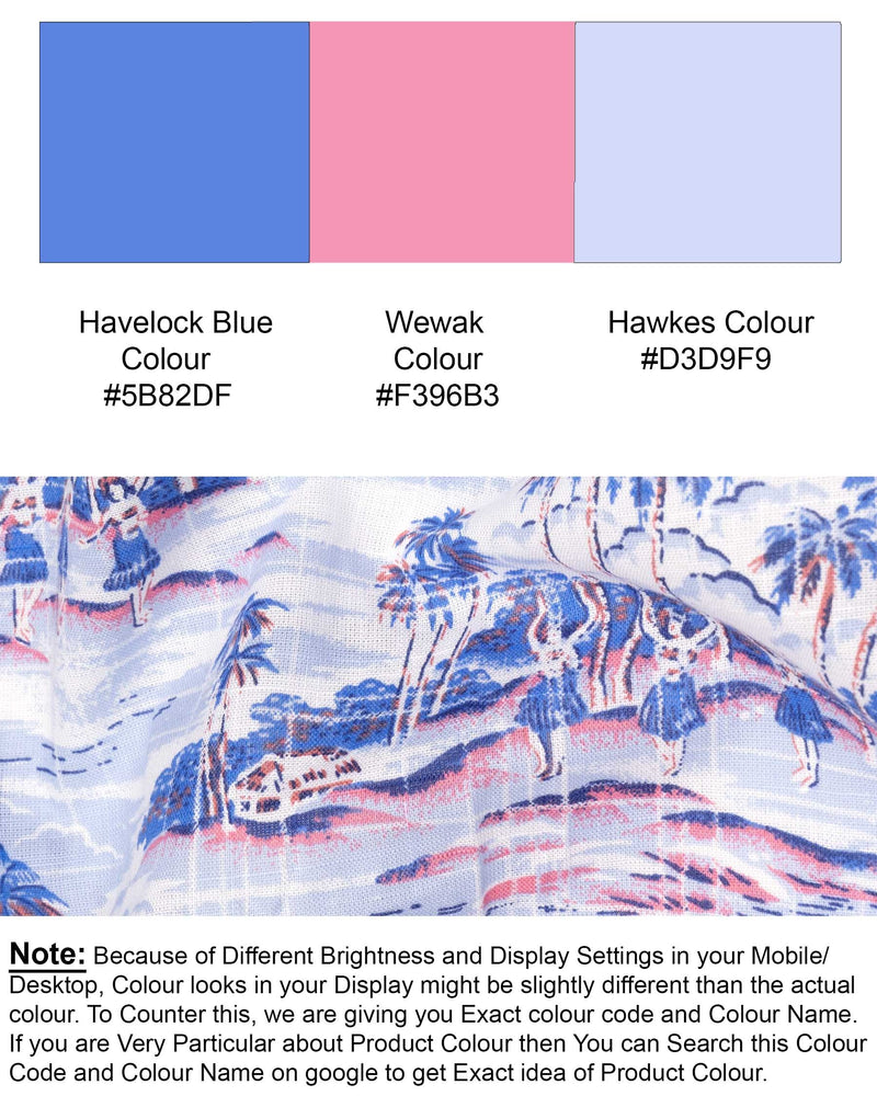 Hawkes and Havelock Blue Tropical Printed Luxurious Linen Kurta Shirt 6275-KS-38, 6275-KS-H-38, 6275-KS-39, 6275-KS-H-39, 6275-KS-40, 6275-KS-H-40, 6275-KS-42, 6275-KS-H-42, 6275-KS-44, 6275-KS-H-44, 6275-KS-46, 6275-KS-H-46, 6275-KS-48, 6275-KS-H-48, 6275-KS-50, 6275-KS-H-50, 6275-KS-52, 6275-KS-H-52