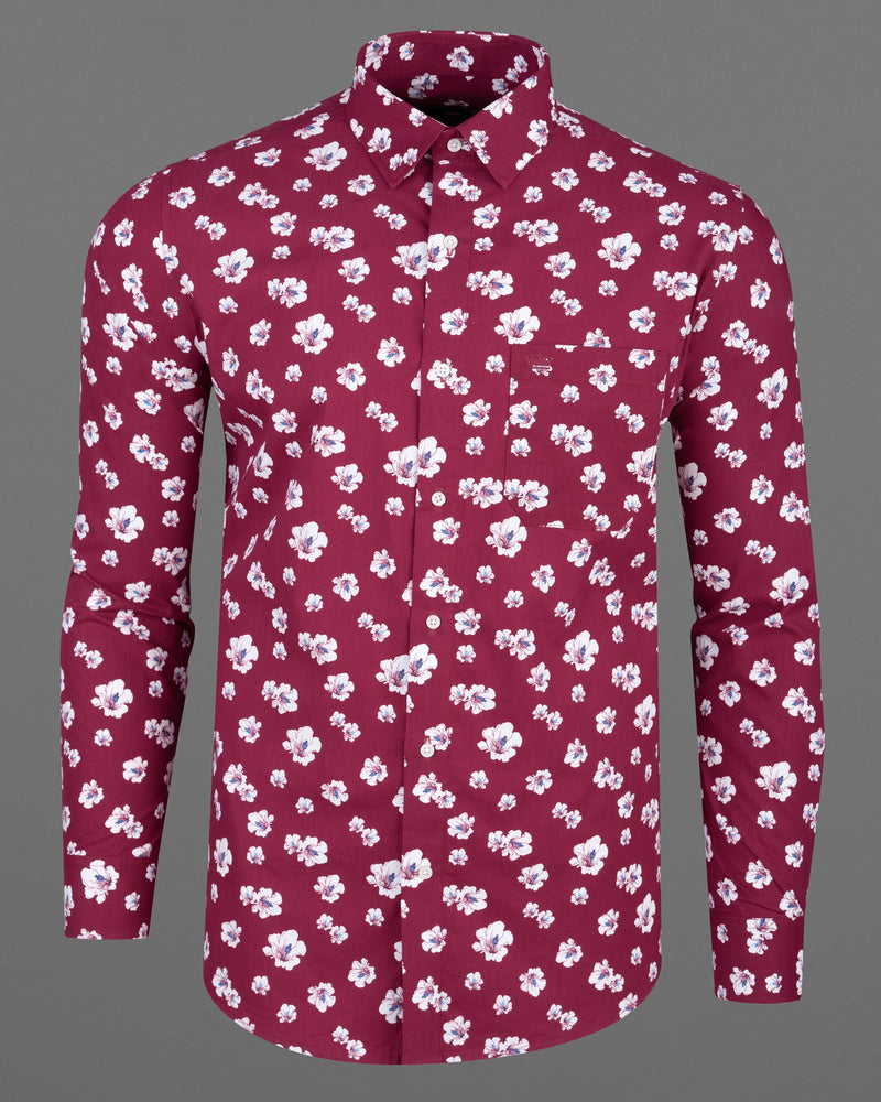 Camelot Red Floral Printed Twill Premium Cotton Shirt 6300-38, 6300-H-38, 6300-39, 6300-H-39, 6300-40, 6300-H-40, 6300-42, 6300-H-42, 6300-44, 6300-H-44, 6300-46, 6300-H-46, 6300-48, 6300-H-48, 6300-50, 6300-H-50, 6300-52, 6300-H-52