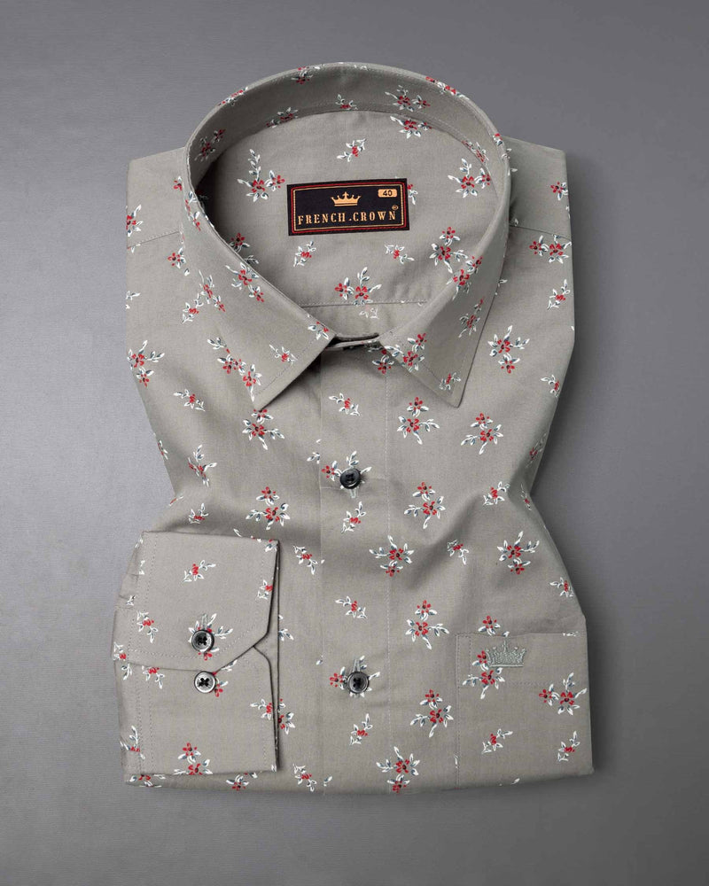 Cloudy Gray Floral Printed Premium Cotton Shirt 6307-BLK-38, 6307-BLK-H-38, 6307-BLK-39, 6307-BLK-H-39, 6307-BLK-40, 6307-BLK-H-40, 6307-BLK-42, 6307-BLK-H-42, 6307-BLK-44, 6307-BLK-H-44, 6307-BLK-46, 6307-BLK-H-46, 6307-BLK-48, 6307-BLK-H-48, 6307-BLK-50, 6307-BLK-H-50, 6307-BLK-52, 6307-BLK-H-52