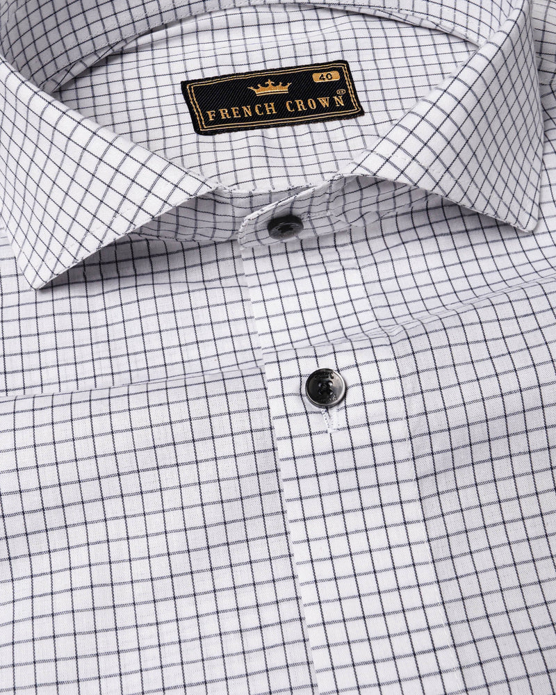 Bright White Checkered Premium Cotton Shirt 6318-CA-BLK-38, 6318-CA-BLK-H-38, 6318-CA-BLK-39, 6318-CA-BLK-H-39, 6318-CA-BLK-40, 6318-CA-BLK-H-40, 6318-CA-BLK-42, 6318-CA-BLK-H-42, 6318-CA-BLK-44, 6318-CA-BLK-H-44, 6318-CA-BLK-46, 6318-CA-BLK-H-46, 6318-CA-BLK-48, 6318-CA-BLK-H-48, 6318-CA-BLK-50, 6318-CA-BLK-H-50, 6318-CA-BLK-52, 6318-CA-BLK-H-52