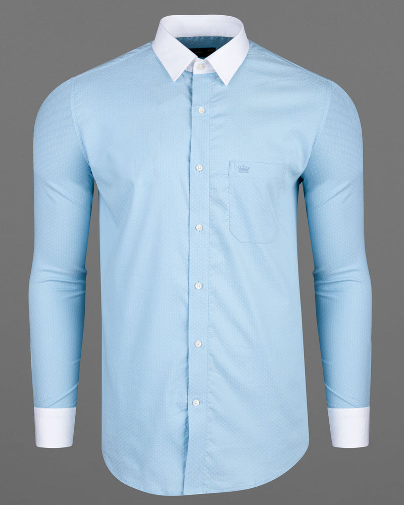 Periwinkle Blue with White Collar Dobby Textured Premium Giza Cotton Shirt 6329-WCC-38,6329-WCC-H-38,6329-WCC-39,6329-WCC-H-39,6329-WCC-40,6329-WCC-H-40,6329-WCC-42,6329-WCC-H-42,6329-WCC-44,6329-WCC-H-44,6329-WCC-46,6329-WCC-H-46,6329-WCC-48,6329-WCC-H-48,6329-WCC-50,6329-WCC-H-50,6329-WCC-52,6329-WCC-H-52