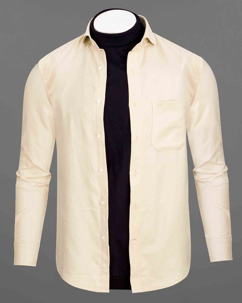 Albescent Brown Heavyweight Dobby Textured Premium Giza Cotton OverShirt