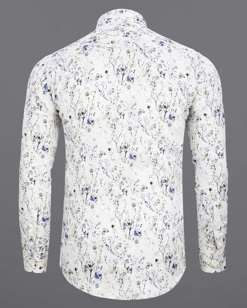 Bright White Colorful Floral Printed Super Soft Premium Cotton Shirt 6340-38,6340-H-38,6340-39,6340-H-39,6340-40,6340-H-40,6340-42,6340-H-42,6340-44,6340-H-44,6340-46,6340-H-46,6340-48,6340-H-48,6340-50,6340-H-50,6340-52,6340-H-52