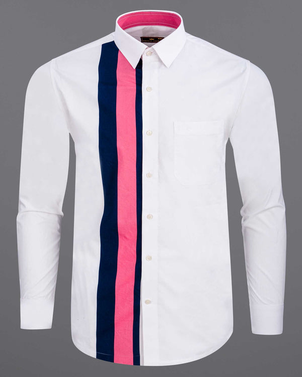 Bright White with Geraldine Pink and Sapphire Blue Premium Cotton Shirt 6347-38,6347-H-38,6347-39,6347-H-39,6347-40,6347-H-40,6347-42,6347-H-42,6347-44,6347-H-44,6347-46,6347-H-46,6347-48,6347-H-48,6347-50,6347-H-50,6347-52,6347-H-52