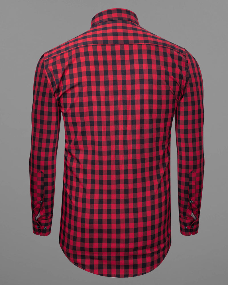 Shiraz Red Checkered Premium Cotton Shirt