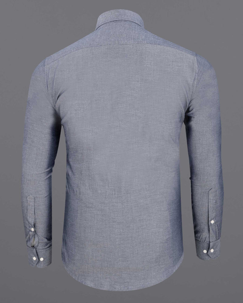Granite Grey Solid Herringbone Shirt