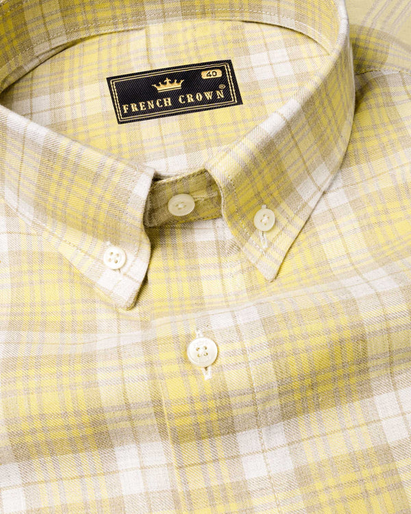 Goldenrod Twill Plaid Premium Cotton Shirt