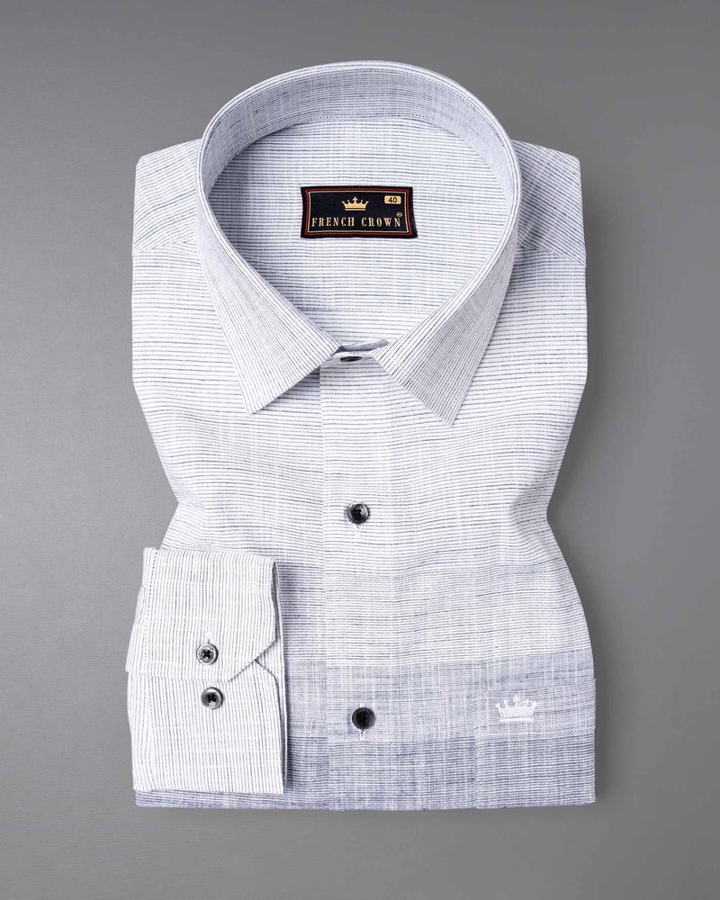 Wisteria Grey Chambray Textured Premium Cotton Shirt