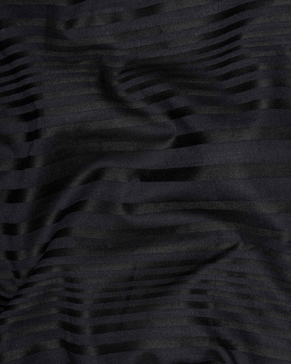 Jade Black Striped Dobby Textured Premium Giza Cotton Shirt  6437-BLK-38, 6437-BLK-H-38, 6437-BLK-39, 6437-BLK-H-39, 6437-BLK-40, 6437-BLK-H-40, 6437-BLK-42, 6437-BLK-H-42, 6437-BLK-44, 6437-BLK-H-44, 6437-BLK-46, 6437-BLK-H-46, 6437-BLK-48, 6437-BLK-H-48, 6437-BLK-50, 6437-BLK-H-50, 6437-BLK-52, 6437-BLK-H-52
