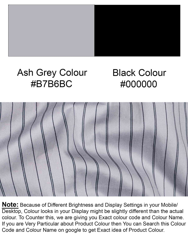 Ash Grey Striped Super Soft Premium Cotton Shirt  6459-38, 6459-H-38, 6459-39, 6459-H-39, 6459-40, 6459-H-40, 6459-42, 6459-H-42, 6459-44, 6459-H-44, 6459-46, 6459-H-46, 6459-48, 6459-H-48, 6459-50, 6459-H-50, 6459-52, 6459-H-52