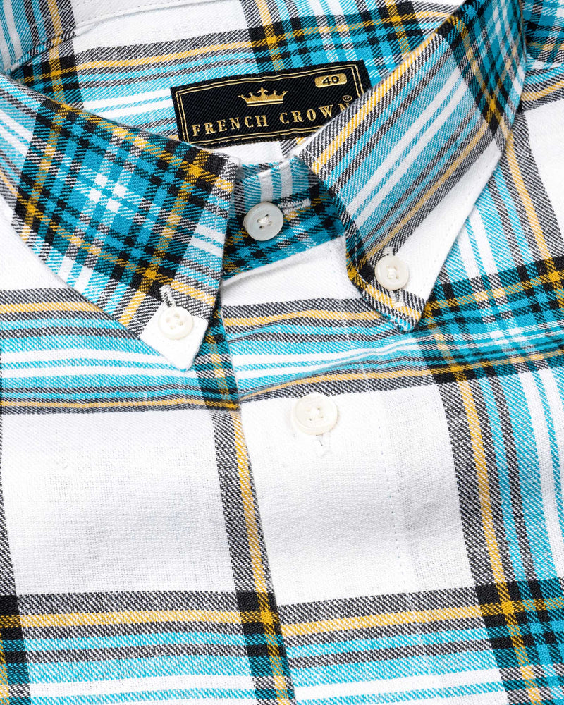 Eastern Blue and White Twill Plaid Premium Cotton Shirt  6503-BD-38, 6503-BD-H-38, 6503-BD-39, 6503-BD-H-39, 6503-BD-40, 6503-BD-H-40, 6503-BD-42, 6503-BD-H-42, 6503-BD-44, 6503-BD-H-44, 6503-BD-46, 6503-BD-H-46, 6503-BD-48, 6503-BD-H-48, 6503-BD-50, 6503-BD-H-50, 6503-BD-52, 6503-BD-H-52