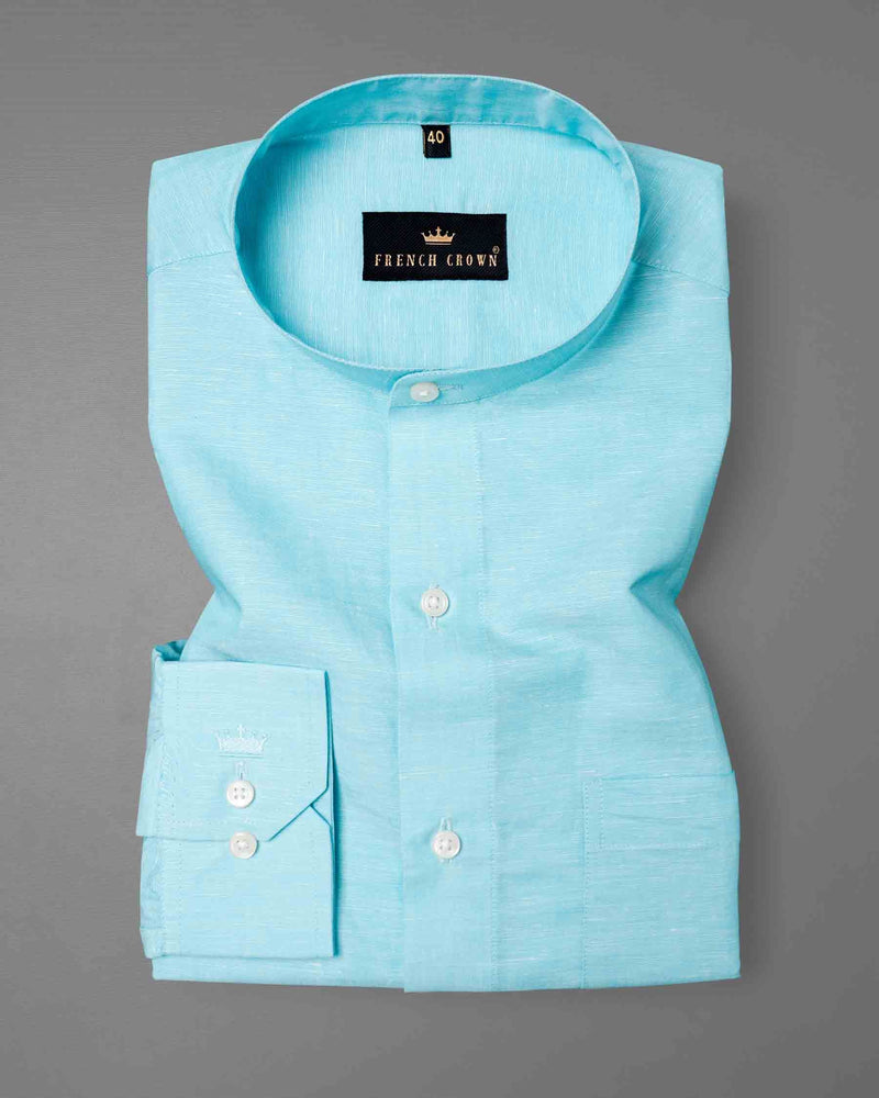 Aqua Blue Luxurious Linen Shirt 6530-M-38, 6530-M-H-38, 6530-M-39, 6530-M-H-39, 6530-M-40, 6530-M-H-40, 6530-M-42, 6530-M-H-42, 6530-M-44, 6530-M-H-44, 6530-M-46, 6530-M-H-46, 6530-M-48, 6530-M-H-48, 6530-M-50, 6530-M-H-50, 6530-M-52, 6530-M-H-52