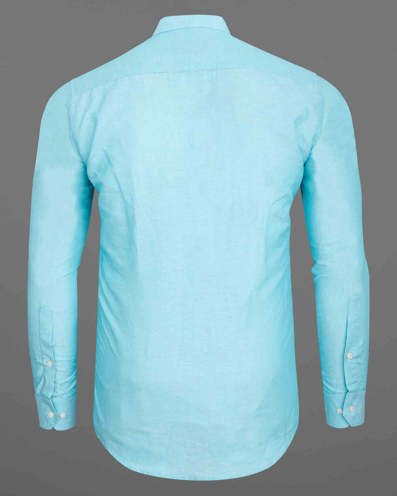 Aqua Blue Luxurious Linen Shirt 6530-M-38, 6530-M-H-38, 6530-M-39, 6530-M-H-39, 6530-M-40, 6530-M-H-40, 6530-M-42, 6530-M-H-42, 6530-M-44, 6530-M-H-44, 6530-M-46, 6530-M-H-46, 6530-M-48, 6530-M-H-48, 6530-M-50, 6530-M-H-50, 6530-M-52, 6530-M-H-52