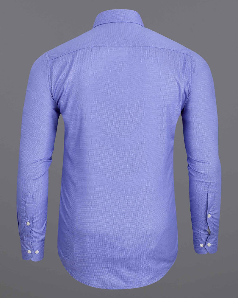 Portage Blue Dobby Textured Premium Giza Cotton Shirt