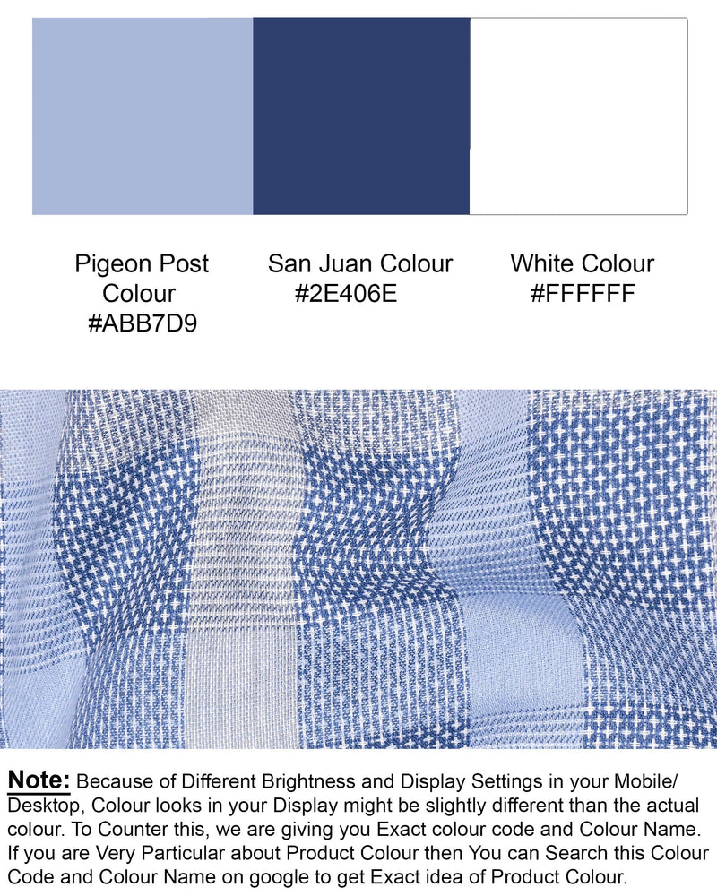Pigeon Post with San Juan Blue Windowpane Dobby Textured Premium Giza Cotton Shirt 6556-38,6556-H-38,6556-39,6556-H-39,6556-40,6556-H-40,6556-42,6556-H-42,6556-44,6556-H-44,6556-46,6556-H-46,6556-48,6556-H-48,6556-50,6556-H-50,6556-52,6556-H-52