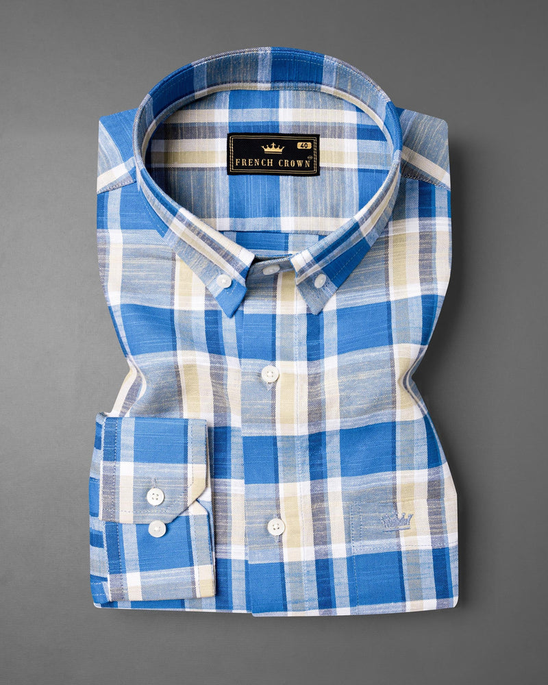 Cararra with Shakespeare Blue Plaid Luxurious Linen Shirt 6568-BD-38,6568-BD-H-38,6568-BD-39,6568-BD-H-39,6568-BD-40,6568-BD-H-40,6568-BD-42,6568-BD-H-42,6568-BD-44,6568-BD-H-44,6568-BD-46,6568-BD-H-46,6568-BD-48,6568-BD-H-48,6568-BD-50,6568-BD-H-50,6568-BD-52,6568-BD-H-52