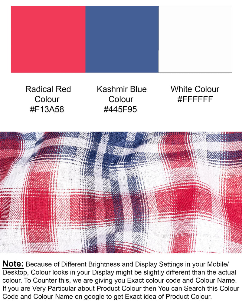 Radical Red and Kashmir Blue Plaid Twill Textured Textured Premium Cotton Shirt 6587-BD-38,6587-BD-H-38,6587-BD-39,6587-BD-H-39,6587-BD-40,6587-BD-H-40,6587-BD-42,6587-BD-H-42,6587-BD-44,6587-BD-H-44,6587-BD-46,6587-BD-H-46,6587-BD-48,6587-BD-H-48,6587-BD-50,6587-BD-H-50,6587-BD-52,6587-BD-H-52