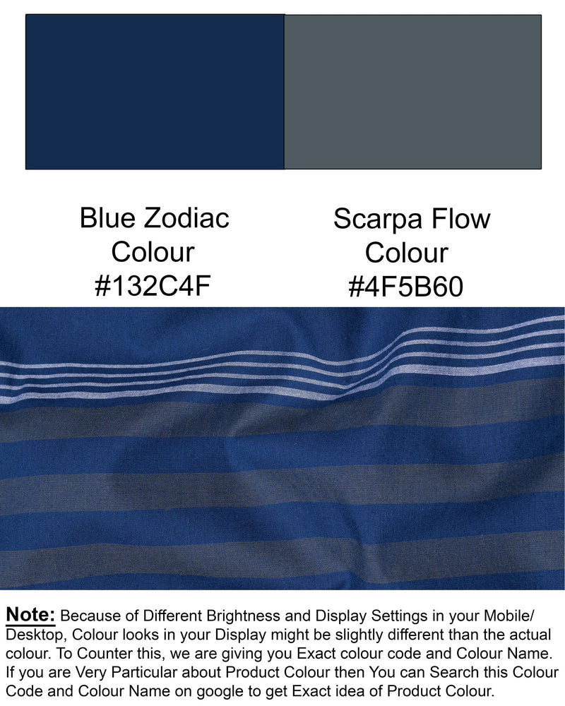 Zodiac Blue Horizontal Striped Premium Cotton Shirt 6605-38,6605-H-38,6605-39,6605-H-39,6605-40,6605-H-40,6605-42,6605-H-42,6605-44,6605-H-44,6605-46,6605-H-46,6605-48,6605-H-48,6605-50,6605-H-50,6605-52,6605-H-52