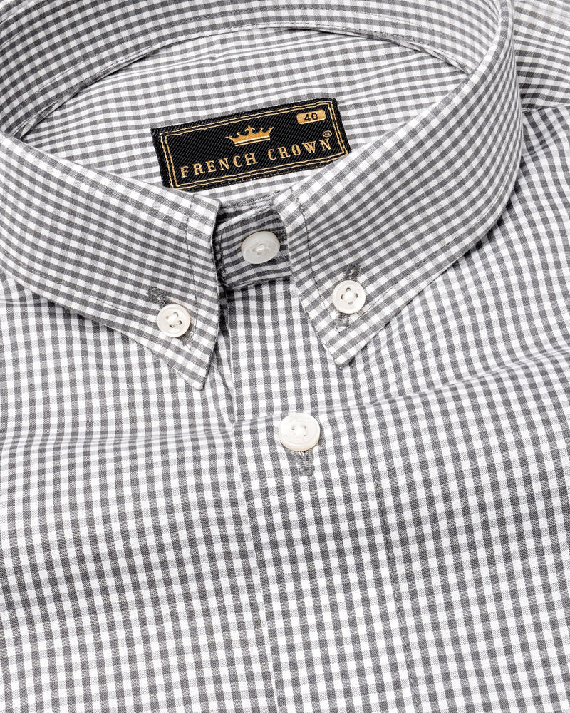 Suva Gray and White Checkered Premium Cotton Shirt