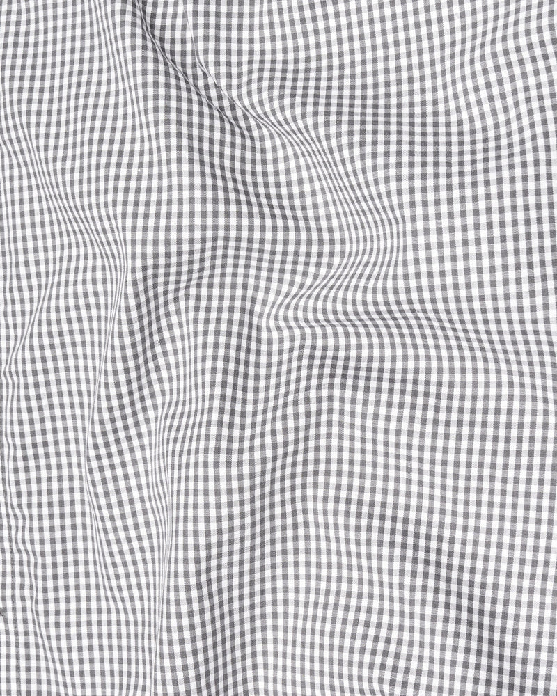 Suva Gray and White Checkered Premium Cotton Shirt