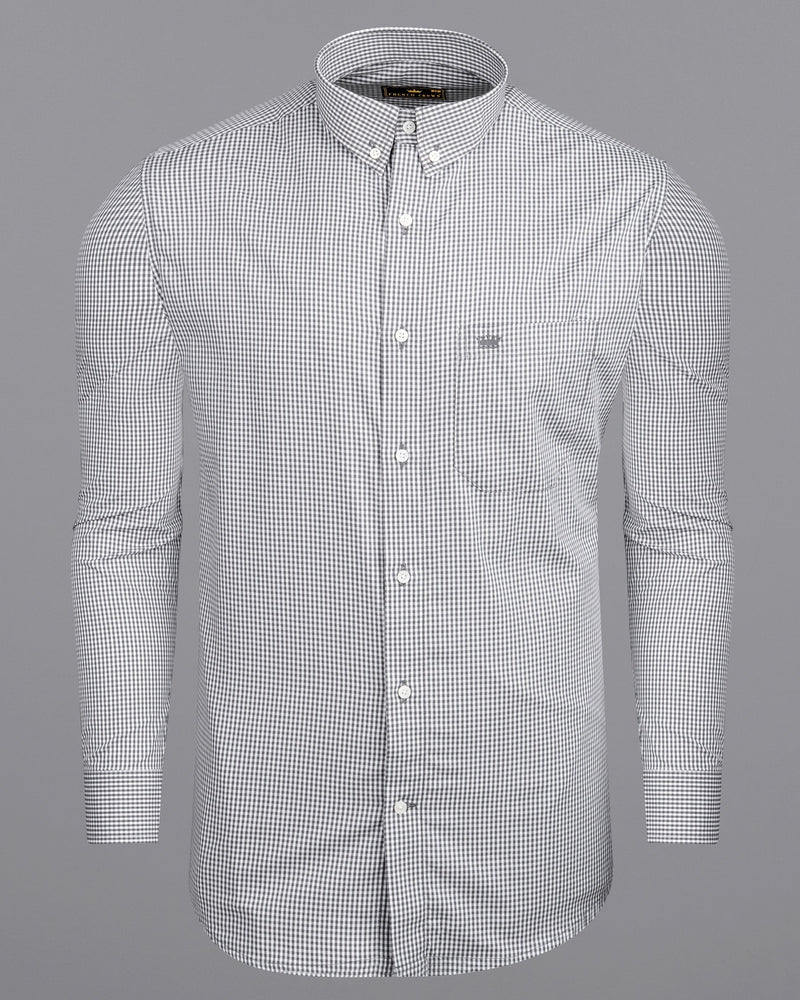 Suva Gray and White Checkered Premium Cotton Shirt