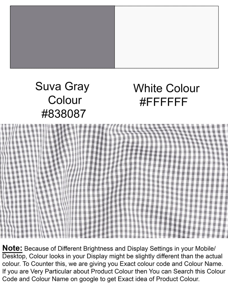 Suva Gray and White Checkered Premium Cotton Shirt