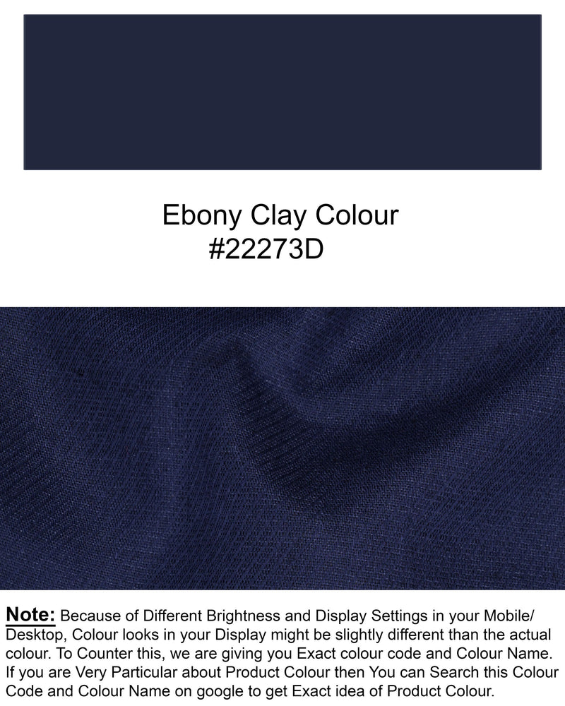 Ebony Clay Blue Luxurious Linen Shirt