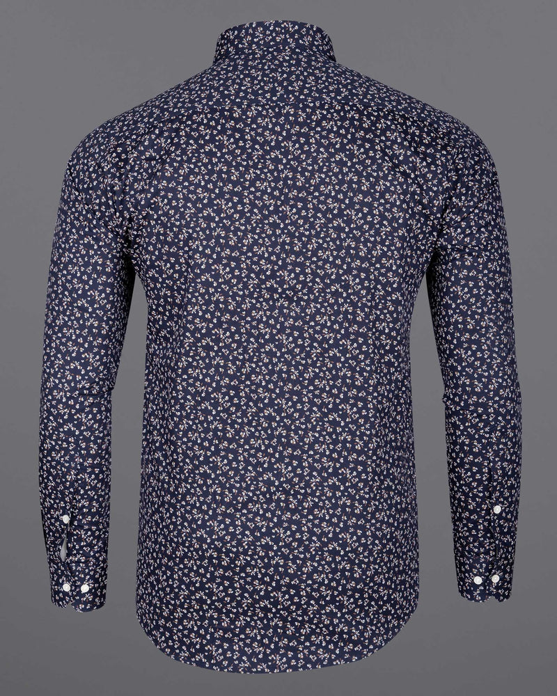 Mirage Blue and White Floral Printed Super Soft Premium Cotton Shirt