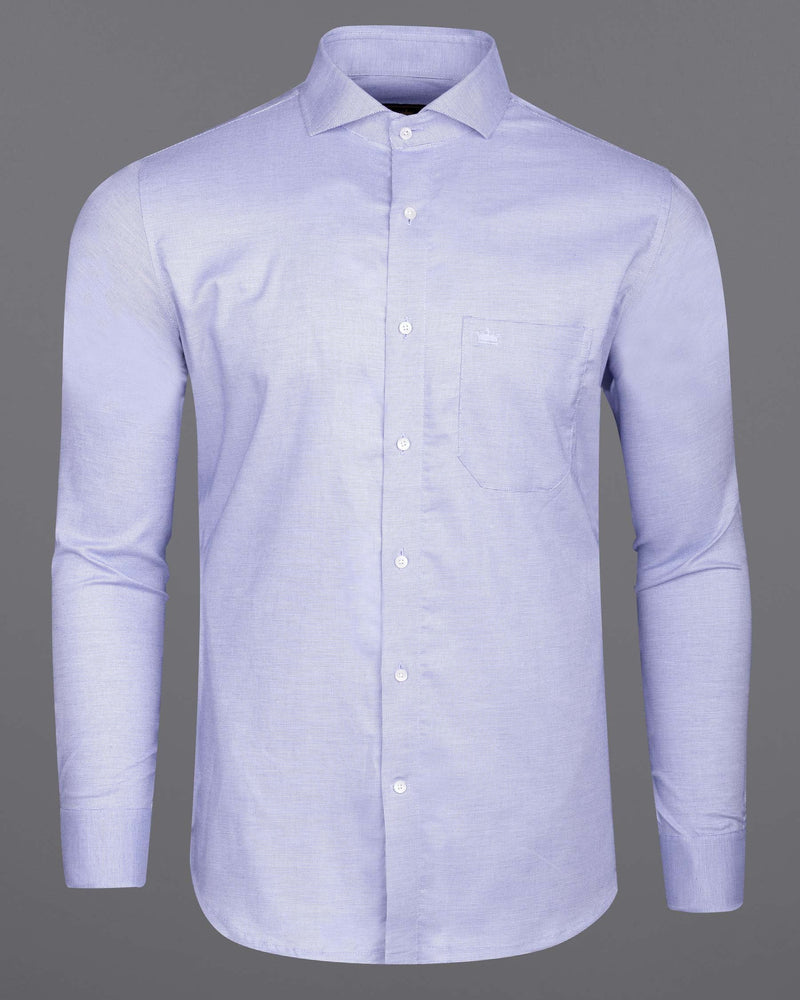 Moon Ranker Blue Geometric Textured Dobby Premium Giza Cotton Shirt