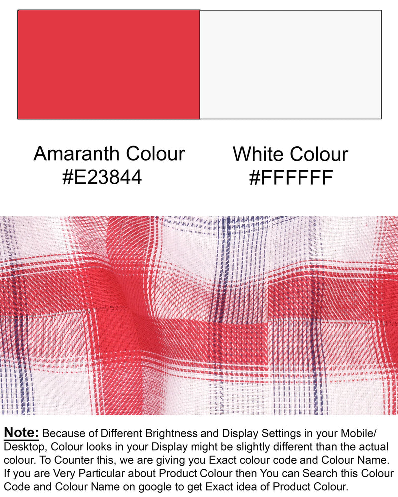 Amaranth Red Plaid Twill Plaid Premium Cotton Shirt