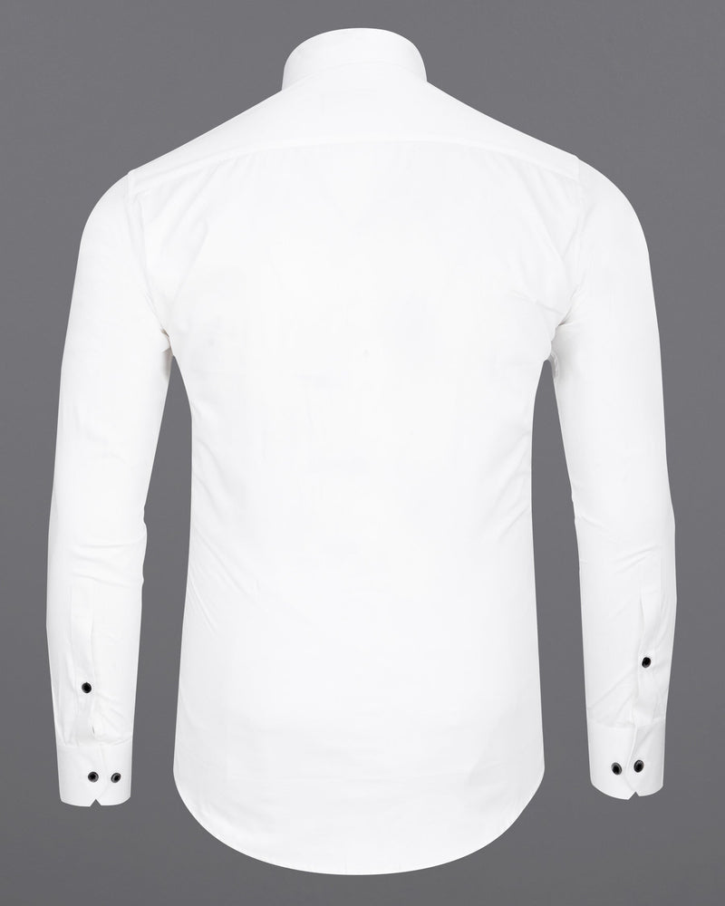 Bright White with Black Super Soft Premium Cotton Designer Shirt