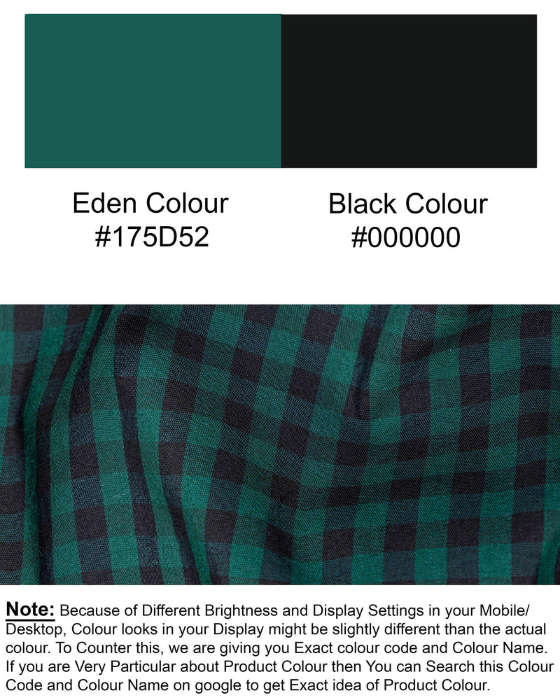 Eden Green and Jade Black Checkered Premium Cotton Shirt 6826-38,6826-38,6826-39,6826-39,6826-40,6826-40,6826-42,6826-42,6826-44,6826-44,6826-46,6826-46,6826-48,6826-48,6826-50,6826-50,6826-52,6826-52
