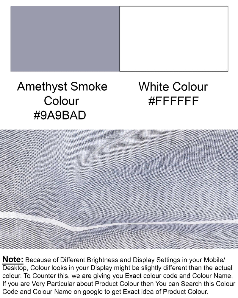 Amethyst Grey and White Striped Premium Cotton Shirt