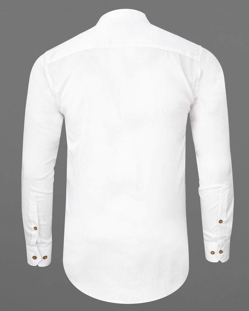Bright White Premium Tencel Kurta Shirt