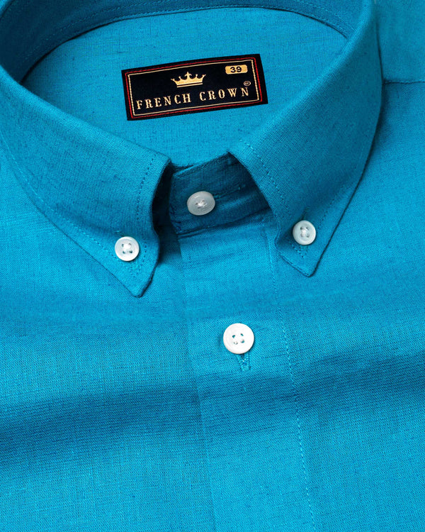 Pacific Blue Luxurious Linen Shirt