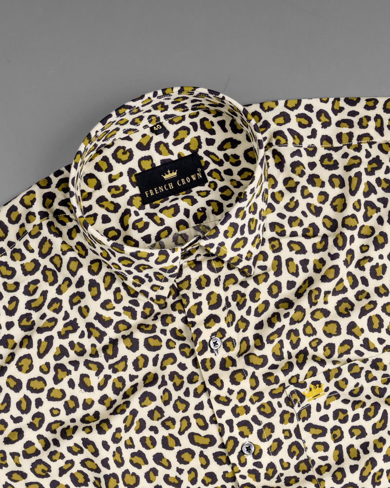 Pot Pourri Leopard Printed Premium Tencel Shirt