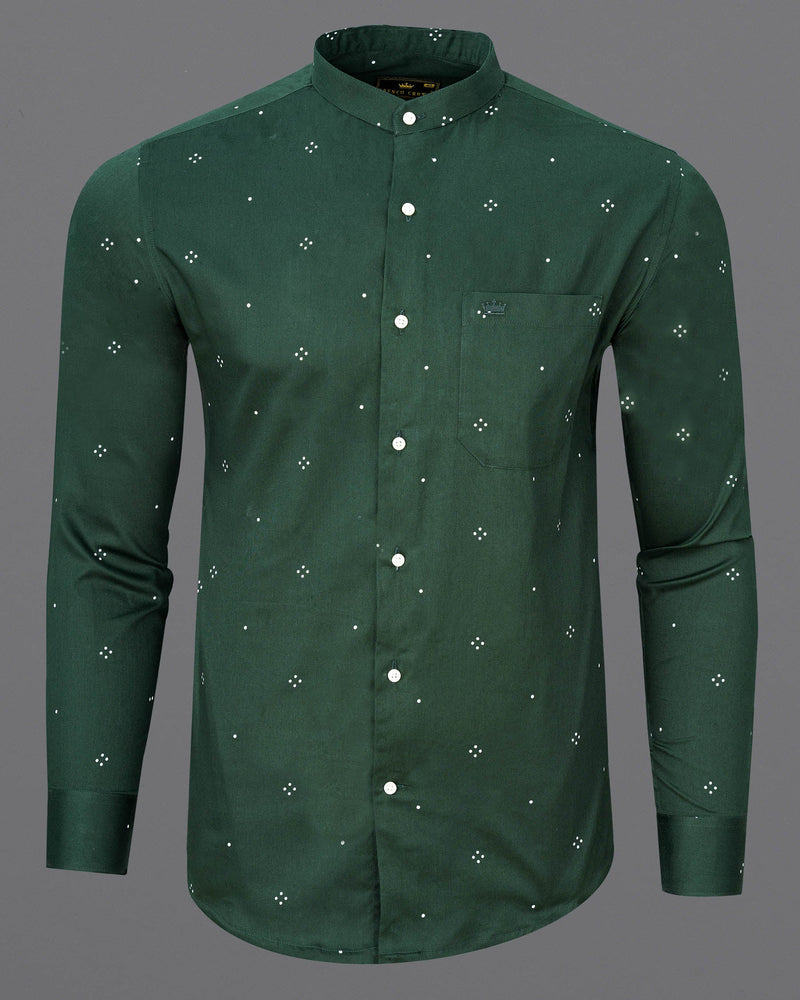 Limed Spruce Green Dotted Super Soft Premium Cotton Shirt