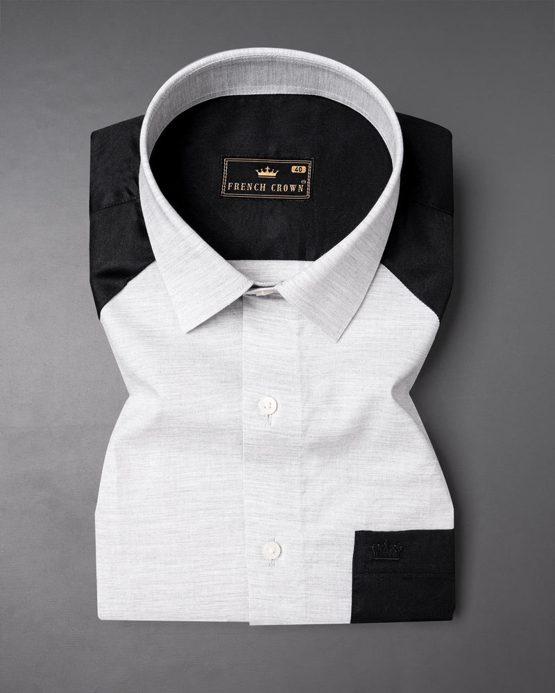 Jade Black and Grey Patterned Premium Cotton Designer Shirt
