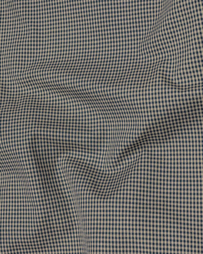 Cinereous and Dusk Blue Checkered Royal Oxford Shirt