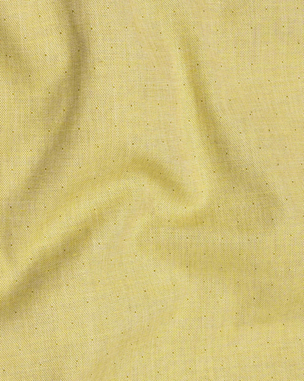 Grandis Yellow Dobby Textured Premium Cotton Shirt