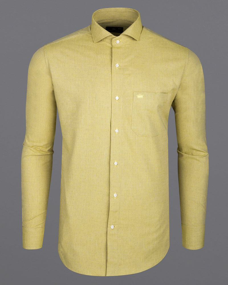 Grandis Yellow Dobby Textured Premium Cotton Shirt